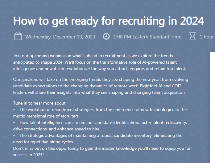 Webinar How to get ready for recruiting in 2024